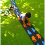 4th April,2023 – Nursery students enjoyed an activity of hand and foot hopscotch.
