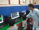 8th August,2023 – Learners of Grade I and II painted their imaginations using Tuxpaint software application.