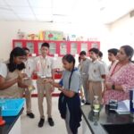 Learning by Doing:The students of Grade VIII observed and understood the chemical properties of metals and non-metals in the chemistry lab.